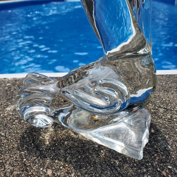 RARE 1940's Vintage Paden City Glass Barth Art Pelican 10" Crystal Glass Art - Picture 12 of 13